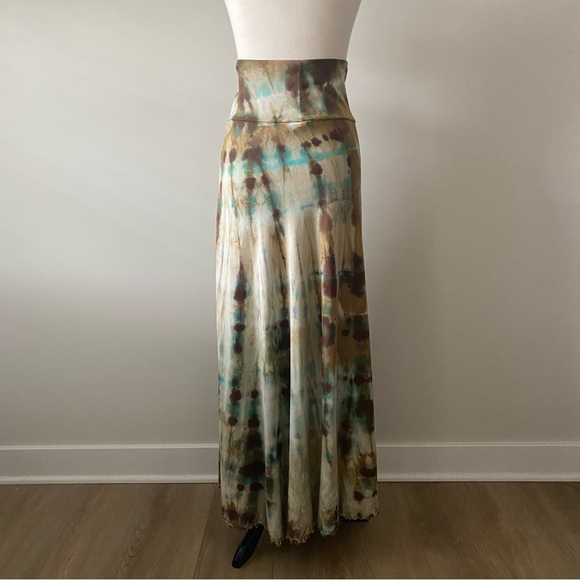 Soft Surroundings Tie Dye Ruffle Hem Supima Cotton Maxi Skirt size M - Picture 5 of 6